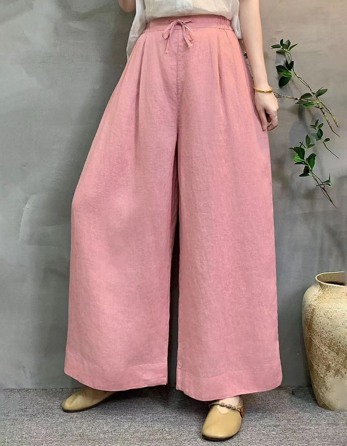 womens summer dress slacks NOAHELLA Wide Leg Pants High Waisted Business Casual Pants Palazzo Long Work Trousers with Pockets Off White S at Amazon Women's Clothing store The overall look is casual but not careless Comfortable Fit, Gathered Hem, Khaki