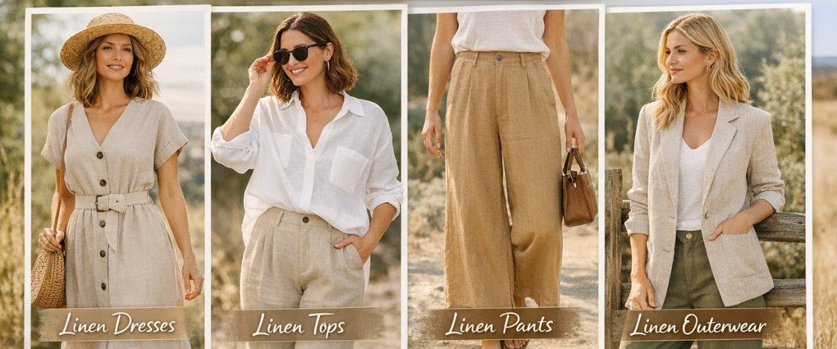 2026 Linen Fashion Essentials: Linen Tops, Linen Dresses, Linen pants and Linen Outerwear