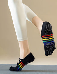Women Grip Toe Socks Five Finger Cross Strap Yoga Socks