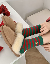 2 Pairs Women's Cute Santa Christmas Patterned Crew Socks