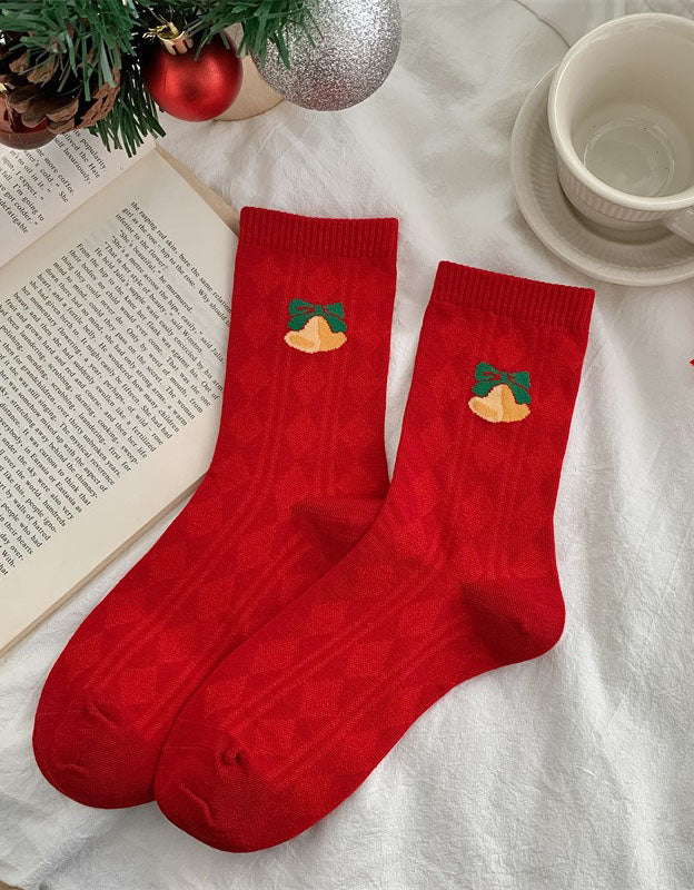 2 Pairs Women's Cute Santa Christmas Patterned Crew Socks