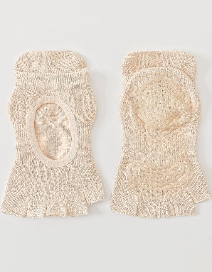 Non slip pilates socks open instep design women
