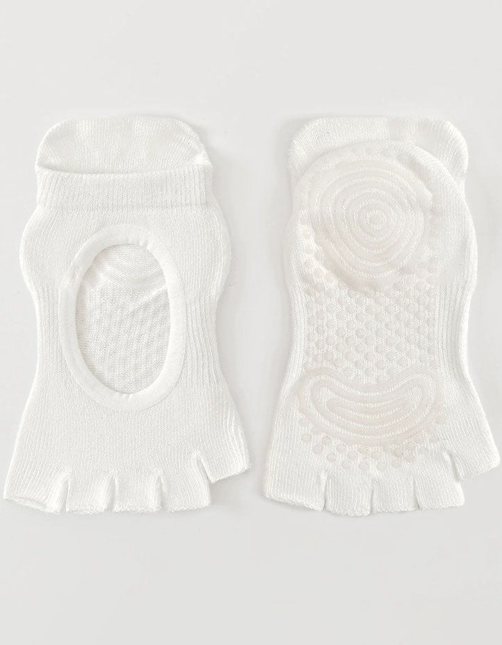 Breathable five toe yoga socks women pink color