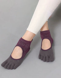 Non Slip Five Finger Yoga Socks for Pilates & Barre
