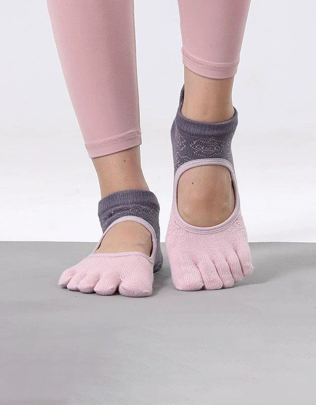 Breathable Toe Socks with Grip for Yoga & Fitness