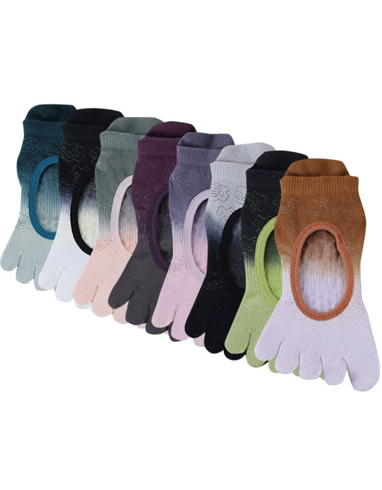 8 Pairs Comfortable Stretch Non Slip Five Finger Yoga Socks