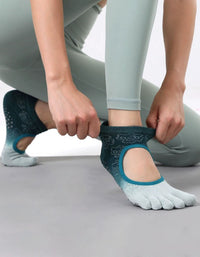 Women’s Five Toe Yoga Grip Socks Non Slip Pilates