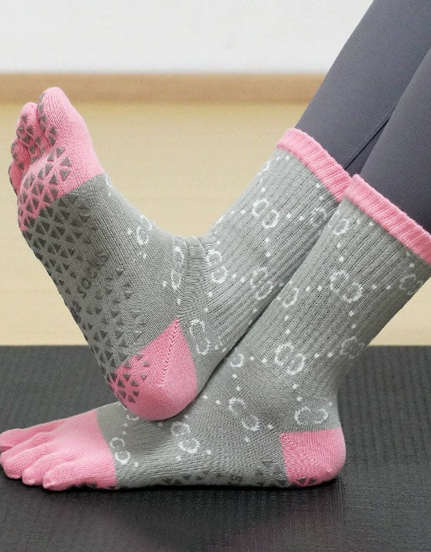 Women’s Five Toe Yoga Socks Non Slip Grip Fitness