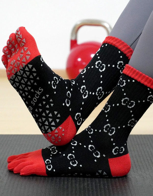 Breathable Five Toe Grip Socks Women Yoga Pilates Fit