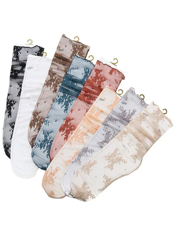 4 Pairs Vintage Women's Lace Socks - Islinen