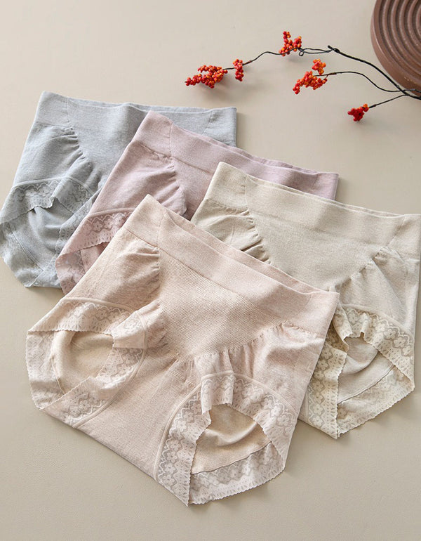 omen Seamless High Waist Cotton Lace Panties Pack