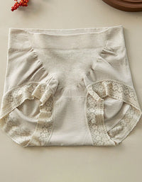 4 Pieces Breathable Seamless High Waist Lace Underwear