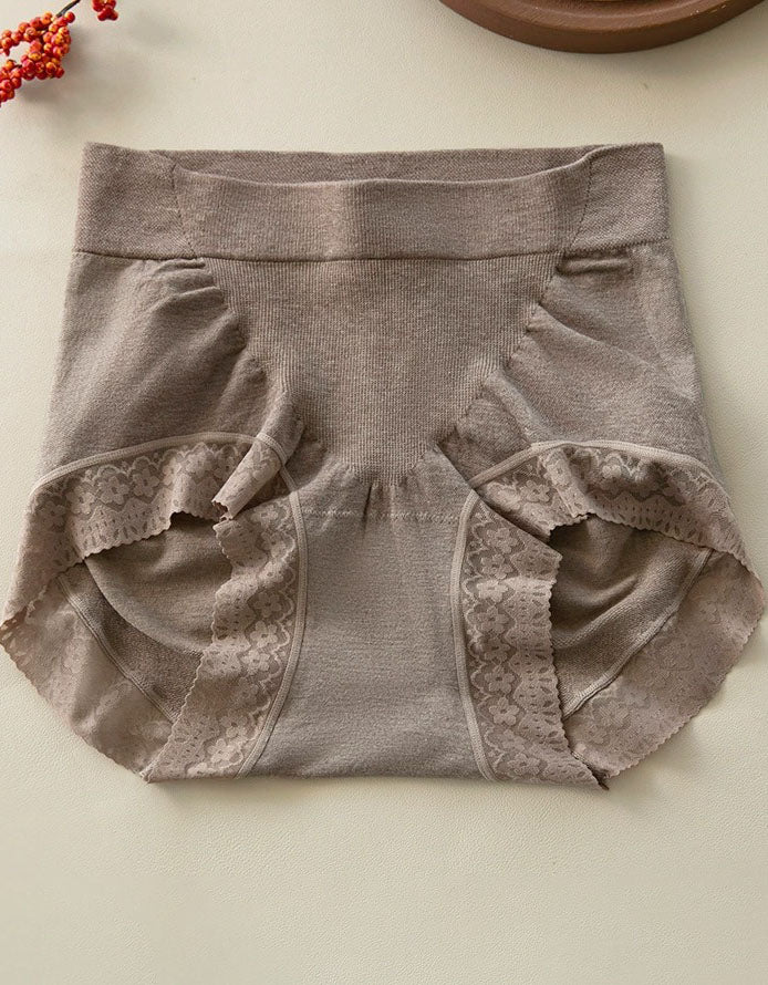 Women seamless high waist cotton lace panties