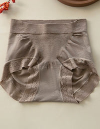 Women seamless high waist cotton lace panties