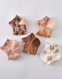 Retro Floral Lace Ankle Socks Soft Sheer Breathable Fit