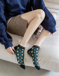 colorful floral socks set for women and girls