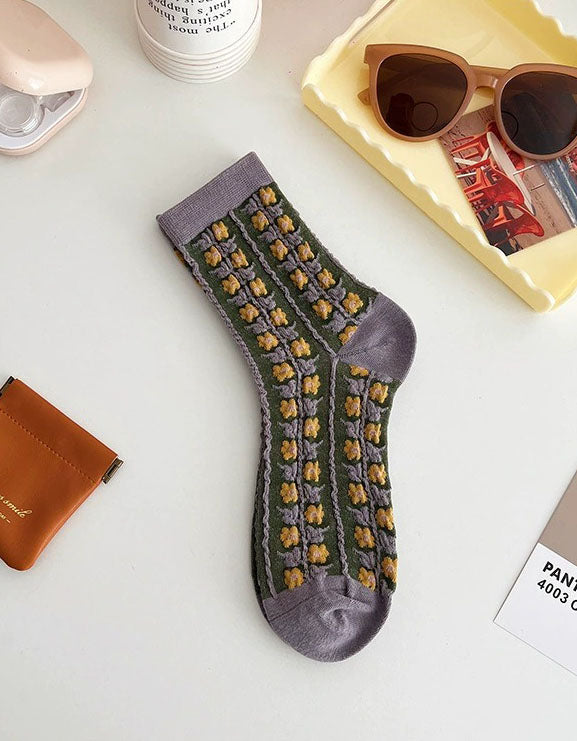 cute floral cotton socks women patterned soft breathable socks