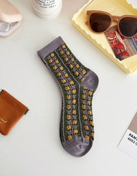 cute floral cotton socks women patterned soft breathable socks