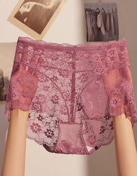 Soft Stretch Lace Underwear for Women – Elegant Mid Rise Panty Shorts