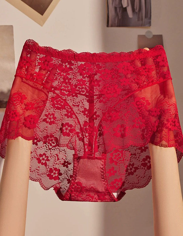 High Waist Lace Panties for Women – Lightweight Comfortable Brief Underwear