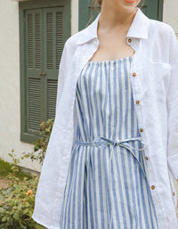Off Shoulder Halter Neck Summer French Linen Dress