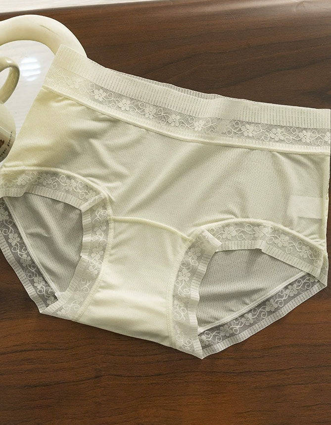 Women’s Soft Cotton High-Waist Lace Underwear Set