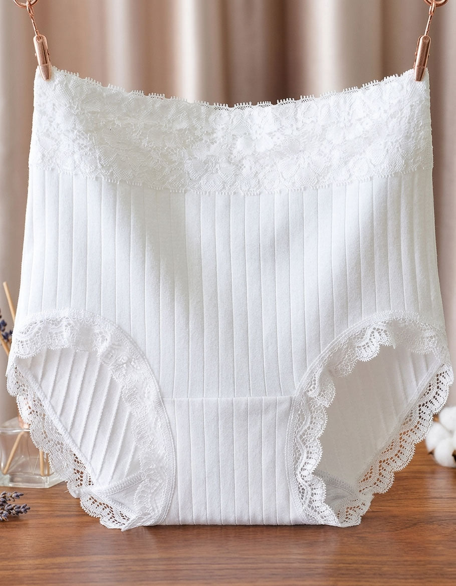 Women Soft Stretch Ribbed Lace Everyday Underwear