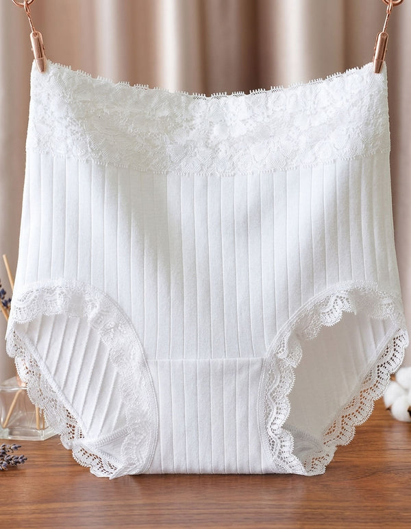 Women Soft Stretch Ribbed Lace Everyday Underwear