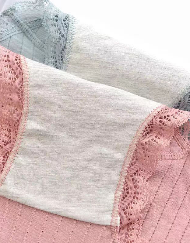 High waist breathable cotton brief panties for women