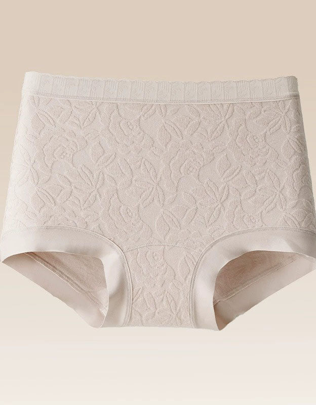 Women high waist seamless floral lace panties set