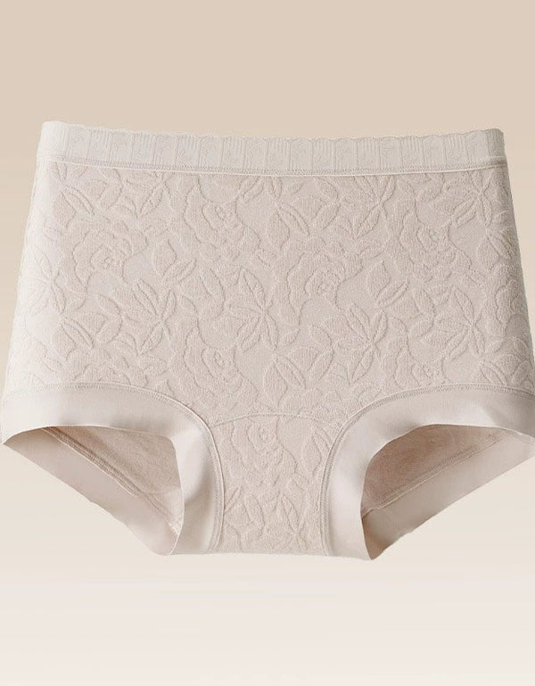 Women high waist seamless floral lace panties set