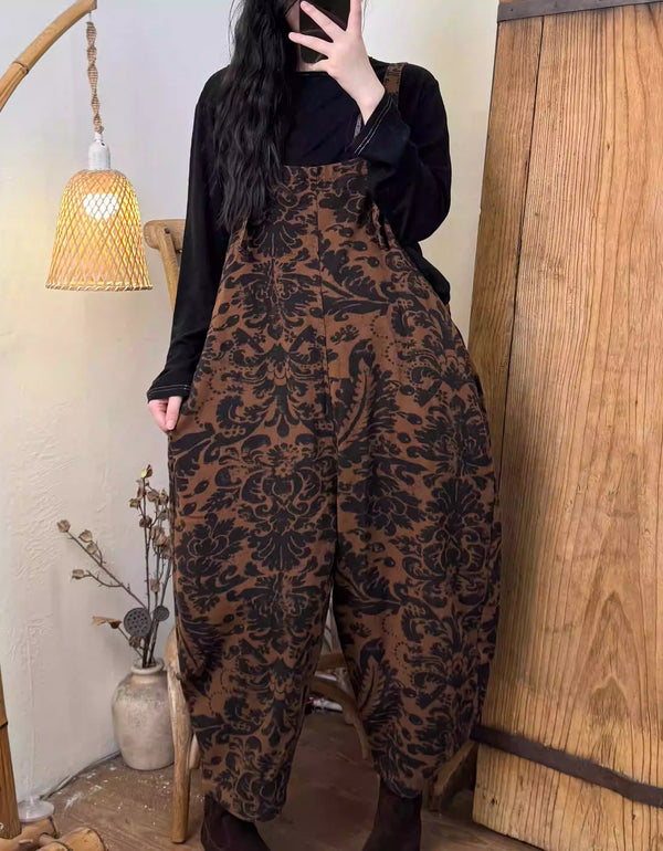 Autumn Casual Embroidery Cotton Jumpsuit