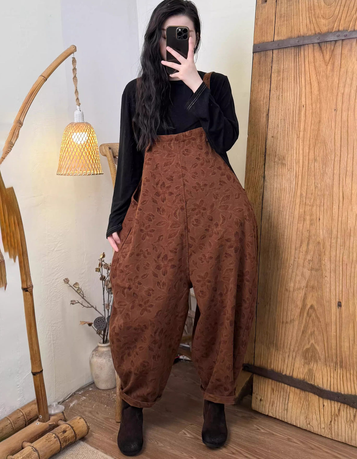 Autumn Casual Embroidery Cotton Jumpsuit
