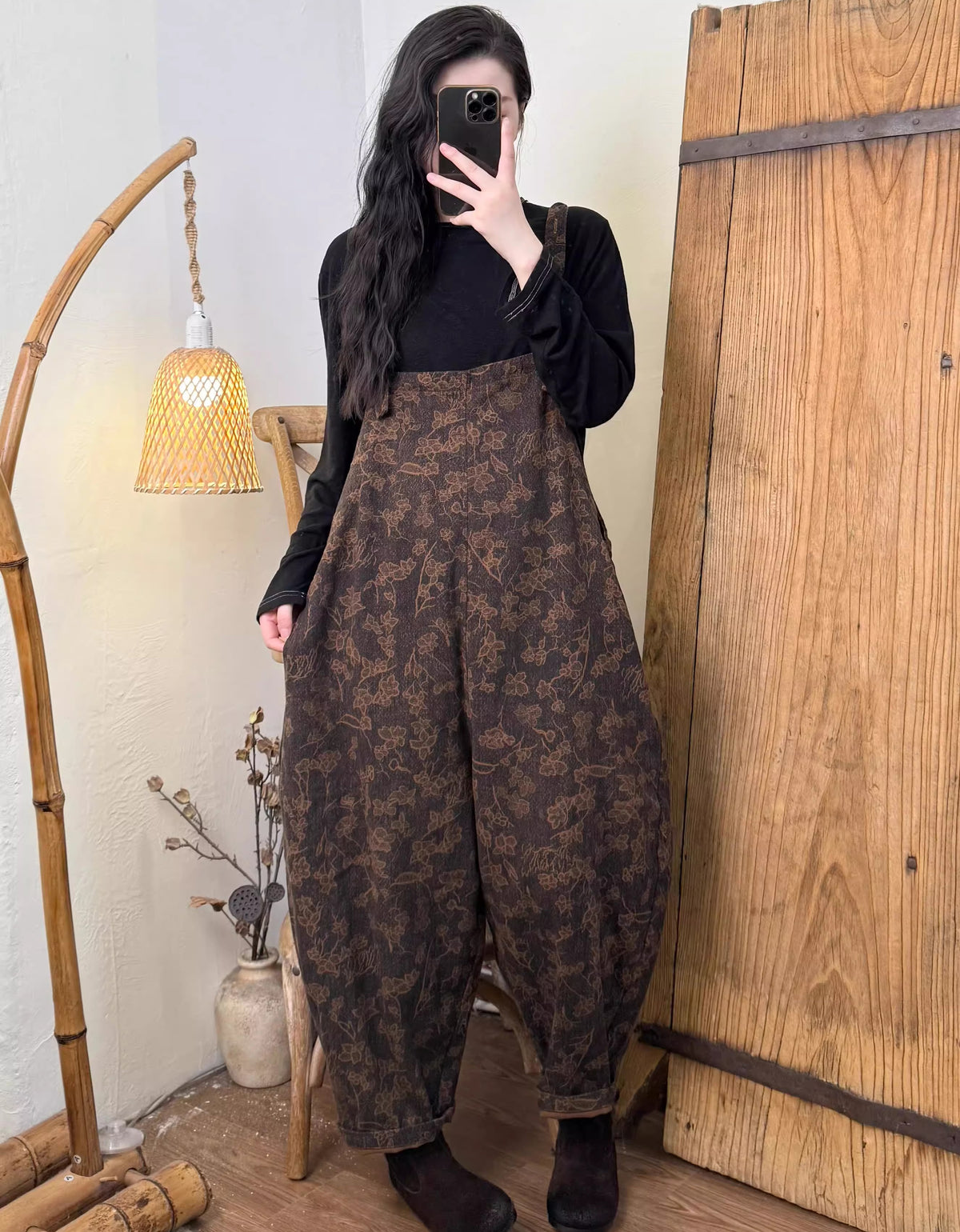 Autumn Casual Embroidery Cotton Jumpsuit