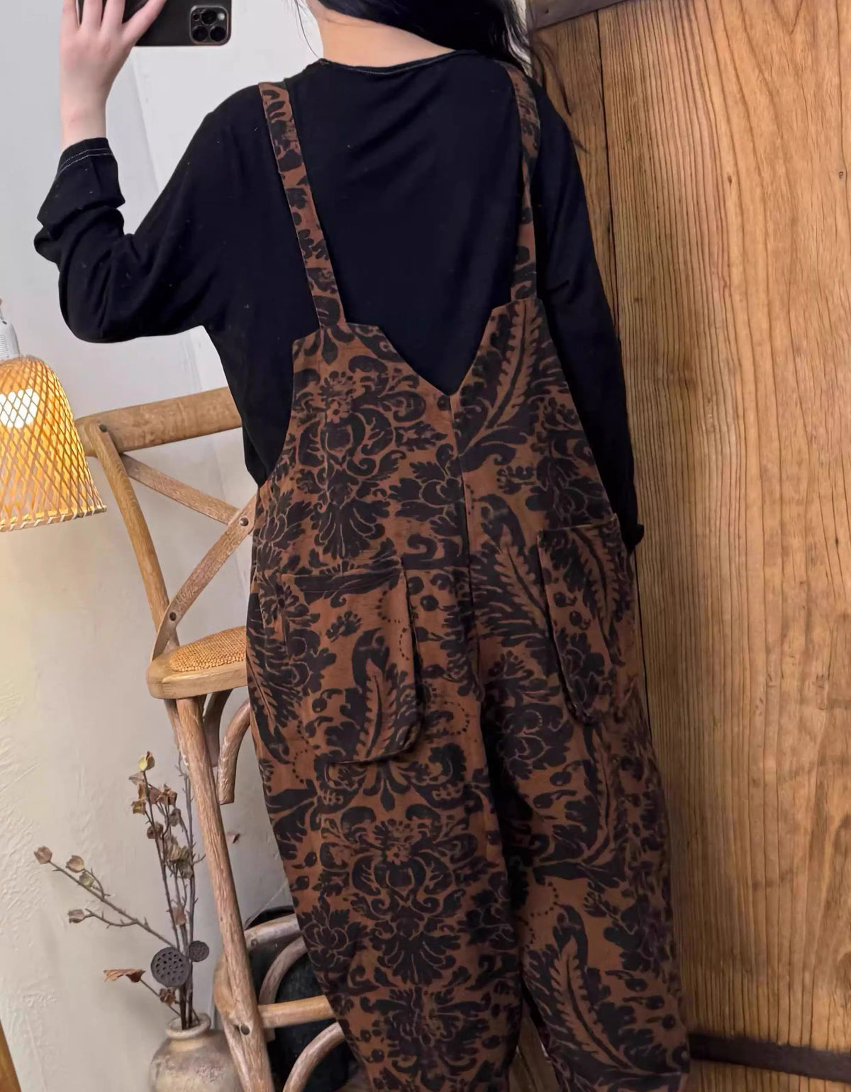 Autumn Casual Embroidery Cotton Jumpsuit