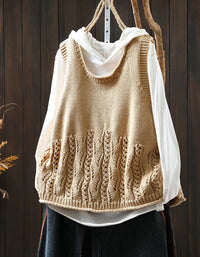 Autumn Casual Loose Fit Round Neck Knitted Vest