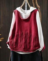 Autumn Casual Loose Fit Round Neck Knitted Vest