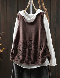 Autumn Casual Loose Fit Round Neck Knitted Vest