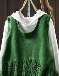 Autumn Casual Loose Fit Round Neck Knitted Vest