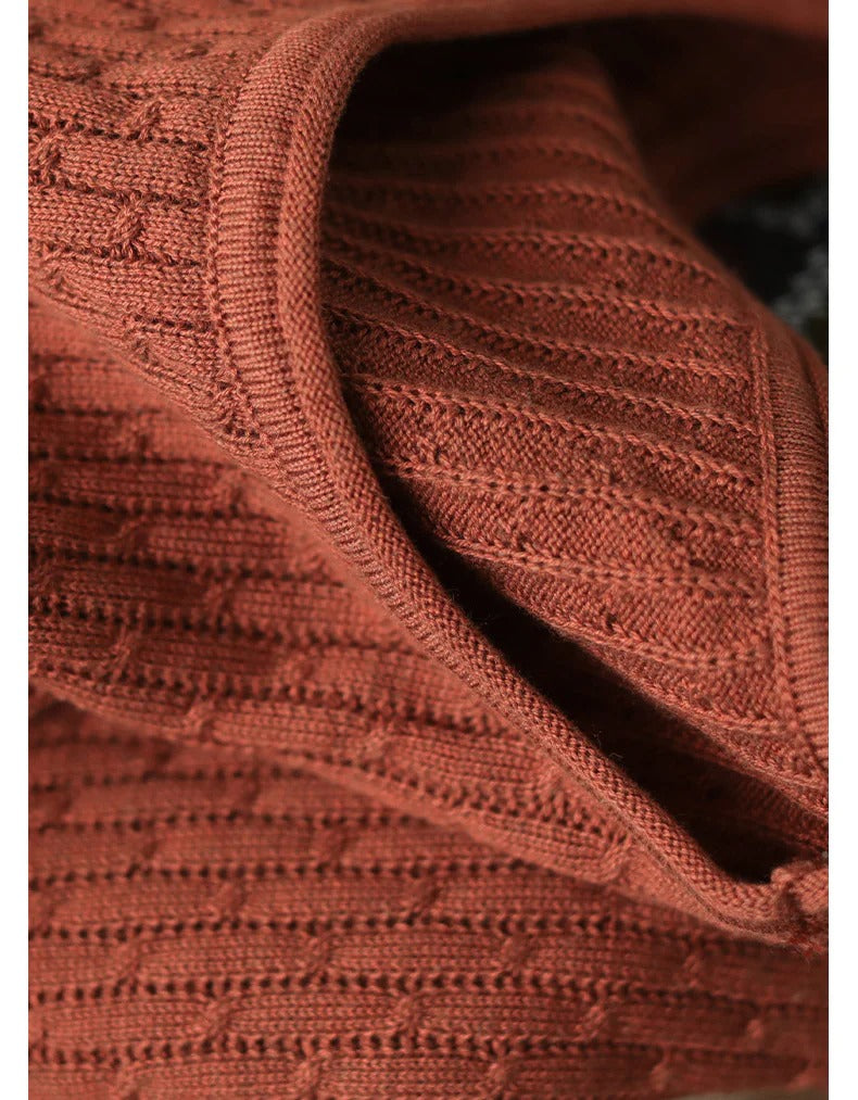 Autumn Ethnic Style Patchwork Knitted Loose Sweater Shirt