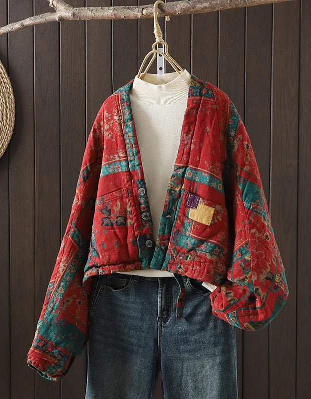 Autumn Handcrafted Patchwork Vintage Cardigan Coat - Islinen
