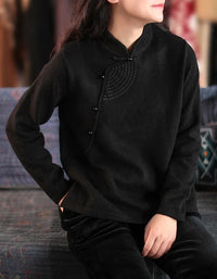 Autumn Loose Retro Diagonal Embroidered Sweater