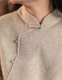Autumn Loose Retro Diagonal Embroidered Sweater