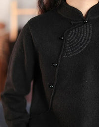Autumn Loose Retro Diagonal Embroidered Sweater