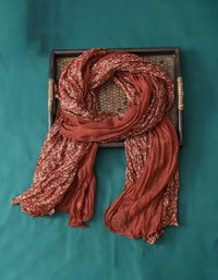 Autumn Winter Pleated Floral Cotton Linen Floral Printed Scarf