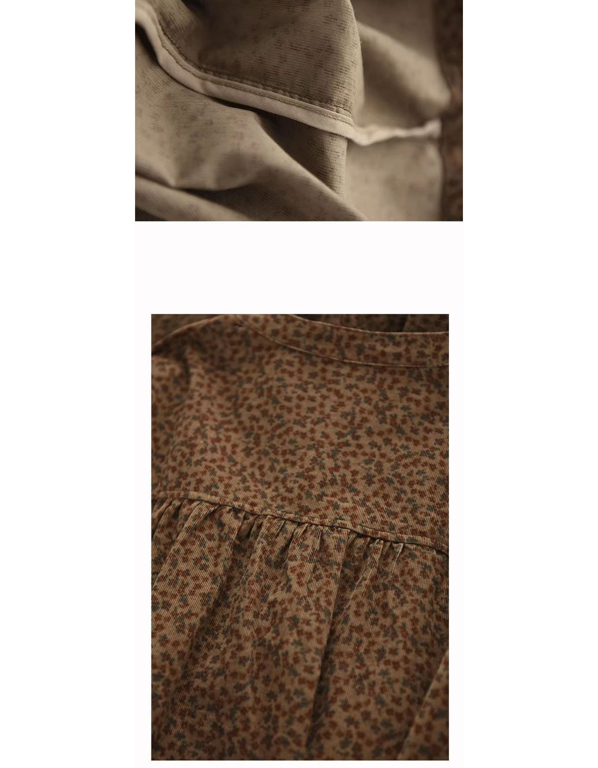 Autumn Women Color Printed Stand Collar Corduroy Shirt