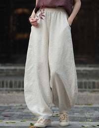 Autumn Women Cotton Linen Loose Baggy Pants