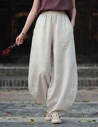 Autumn Women Cotton Linen Loose Baggy Pants