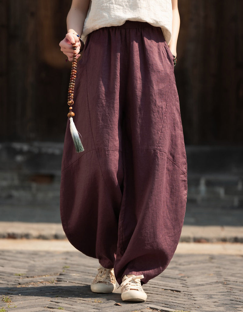 Autumn Women Cotton Linen Loose Baggy Pants