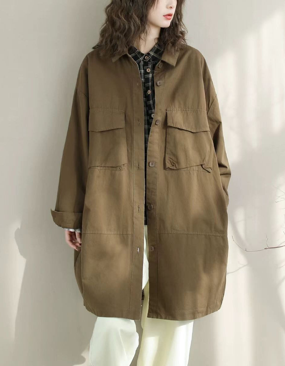 Autumn Women Long Oversized Casual Utility Jacket